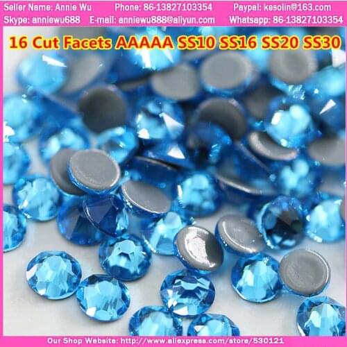 2088 Hotfix Crystal Lake Blue Flat Back Hot Fix Rhinestone for Nails Art Crafts Sew Strass Stones and Crystals Glass Rhinestones