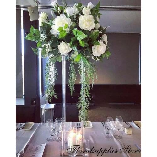 4PCS wedding decoration flower stand acrylic vase wedding pillarswalkway stand crystal vases for table centerpieces