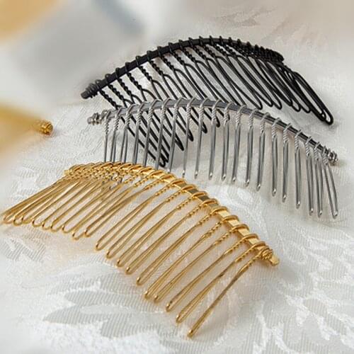 5pcs Inserted Comb DIY Hair Accessories Hair Supplies Steel Plate Hair Comb Black Gold Silver 20 Teeth Combs Styling Tool
