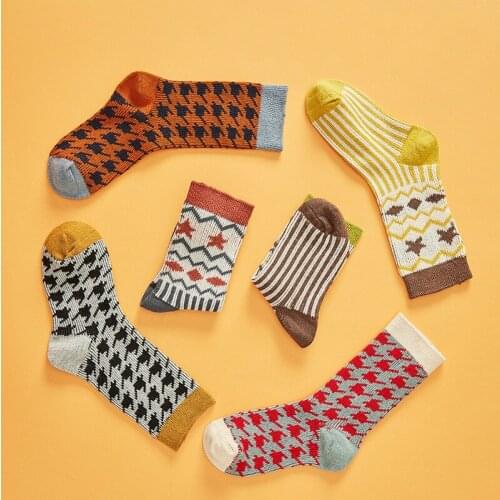 6 Pairs 1-8 Years Children Socks Spring Autumn Fashion Striped Student Sport Socks Kids Baby Boys Girls Tube Sock