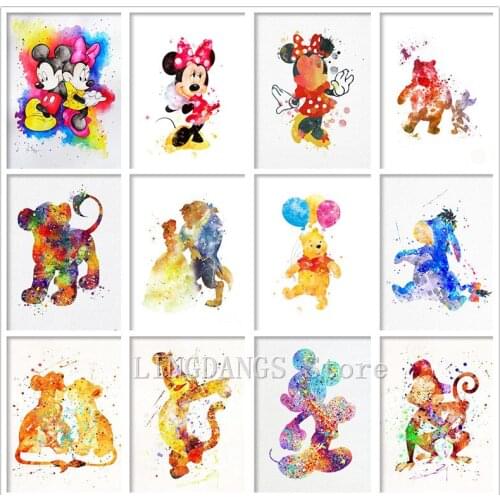 5D DIY Full Drill Diamond Painting Disney Mickey Minnie Dumbo Cartoon Animal Diamond Embroidery Mosaic Cross Stitch Home Decor