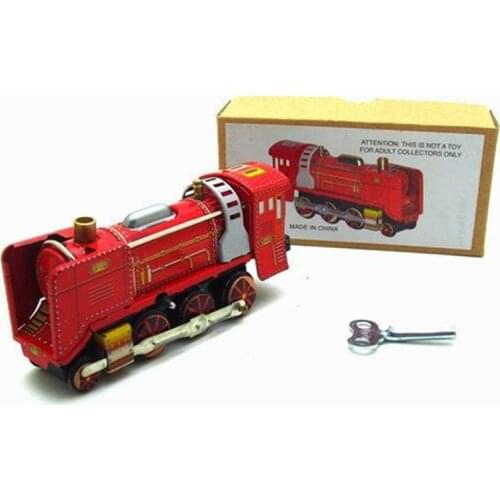 Antique Tin Toys Retro Wind up Metal Vehicles Toy Cars Home Decor Red Train Tin toy