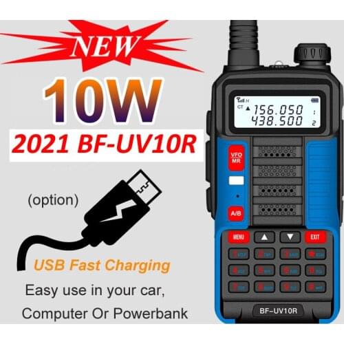 Baofeng BF-UV 10R Two Way Radio Long Range Walkie Talkie Dual Band CB Ham Radio HF Transceiver VHF Marine Radio 10W 8800MAH