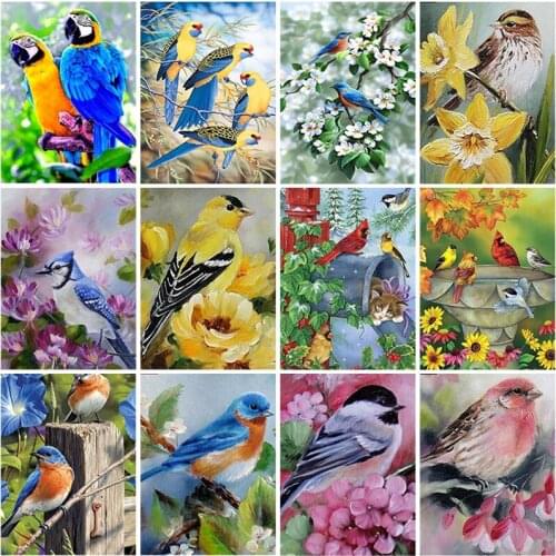 Bird DIY 5D Diamond Painting Full Round Drill Rhinestone Flower Animal Diamond Embroidery Wall Art Cross Stitch Kits Home Decor