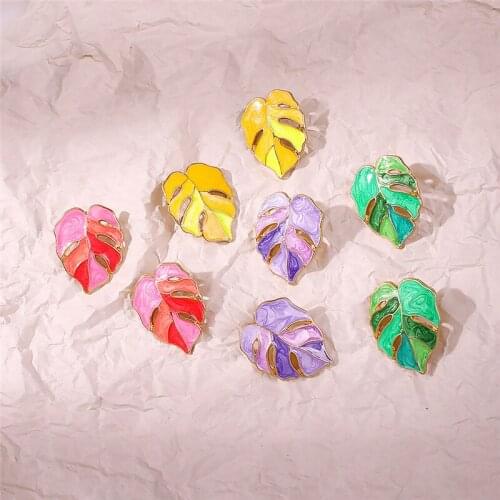 Bohemian Leaf Earring 2021 Women Small Fresh Earrings Summer New Holiday Statement Earring for Wedding Beach Party Jewelry