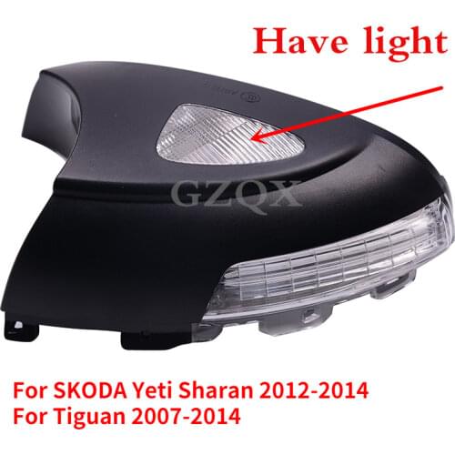 CAPQX For SKODA Yeti Sharan 2012-2014,Tiguan 2007-2014 Side Rear view mirror Rearview mirror turn signal light lamp With curtesy