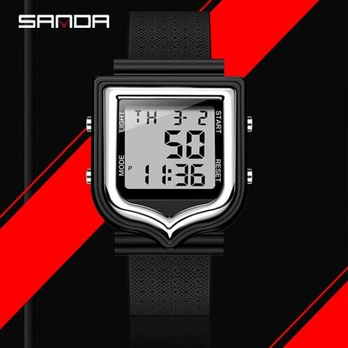 SANDA Sports Watches Men Silicone Strap Fashion Clock Male Top Brand Luxury Digital Watch Relogio Masculino