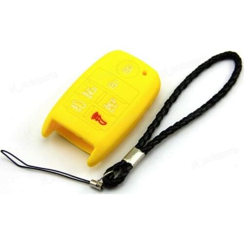 Yellow Silicone Case Cover Fit For Kia 6 Buttons Smart Key Mini Van Carnival K6SMYE