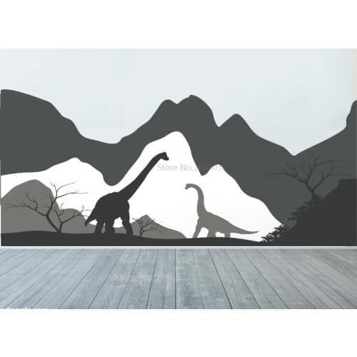 Dinosaur Mountain Ancient Century Wall Sticker Decal Big Size Diplodocus Baby Room Nursery Playroom Decor Removable Vinyl BA043