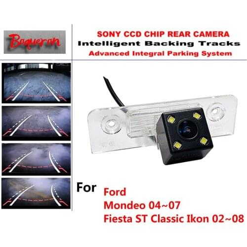 For Ford Mondeo Fiesta ST Classic Ikon 02~08 CCD Car Backup Parking Camera Intelligent Tracks Dynamic Guidance Rear View Camera