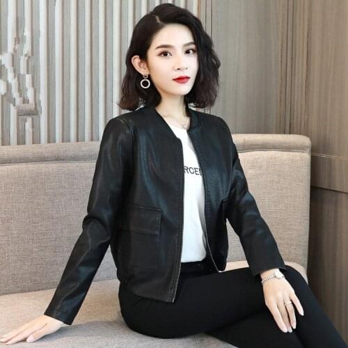 KMETRAM Leather Jacket Autumn Winter Jacket Women Clothes 2020 Korean Short Coat Female Baseball Jackes Jaqueta De Couro MY3439