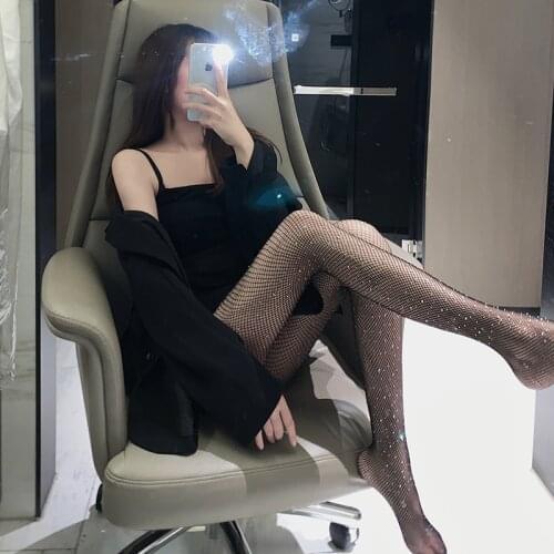 Sexy Diamond Embroidery Tights Women Fashion Mesh Erotic Stockings Transparent High Waisted Nylon White Gothic Pantyhose PJ322