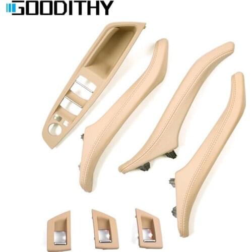 LHD Car Leather Cover Interior Door Handle Panel Pull Trim Assembly for BMW 5 Series F10 F11 F18 520 523 525 528 530 535