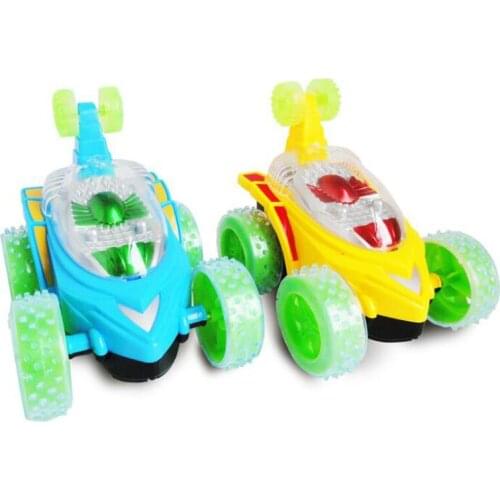 Creative 360° Rolling Inertia Car Jumping Jumping Acrobatic Car Scooter Mini Elastic Racing Car Model Childrens Manual Toys
