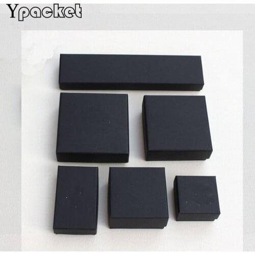 Square Black Paper Gift Box Bracelet Necklace Earrings Gift Box Jewelry Organizer Engagement Wedding Necklace Display Gift Box