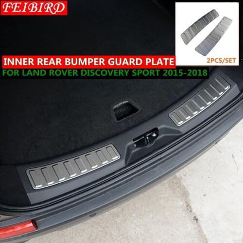 304 Stainless Steel Rear Inner Door Bumper Protector Door Sill Plate Trim For Land Rover Discovery Sport 2015 2016 2017 2018