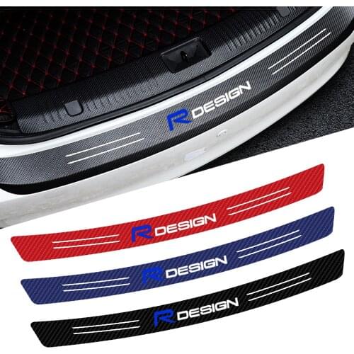 Carbon Fiber Rdesign Emblem Car Trunk Rear Bumper Sticker For VOLVO R design S60 V60 S80 XC60 XC90 XC70 Accessories