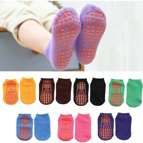 1pc 1 to 10 Years Old Solid Color Kids Girl Boy Anti Slip Breathable Elastic Sports Ankle Floor Socks Kid Socks for Four Season