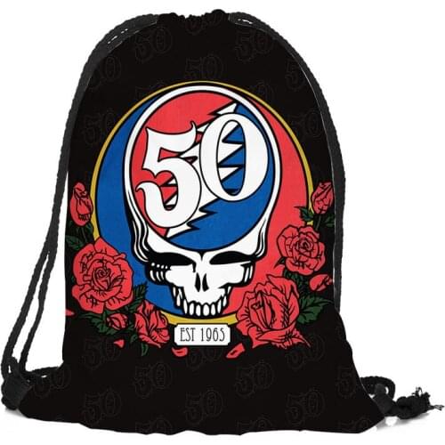 New Fashion Custom Backpacks Grateful Dead Printed Drawstring Bags softback Women Girls School Backpack