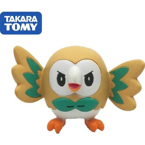 Pokemon Genuine Japanese Version MC TAKARA TOMY Rowlet Figure Action Toy Collections Kids Gift