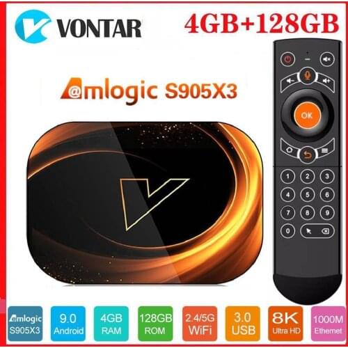 Vontar 8K Amlogic S905X3 Smart TV Box Android 9.0 Max 4GB RAM 128GB ROM 1000M Dual Wifi Youtube GOOGLE Vs X96 MAX Media Player