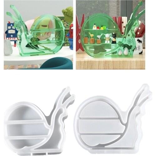 DIY Snails Box Epoxy Resin Mold Jewelry Storage Shelf Organizer Rack Trinket Holder Display Stand Casting Silicone Mould