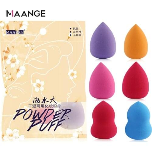 MAANGE 6Pcs Cosmetic Puff Foundation Makeup Sponge Face Powder Smooth Cotour Sponge Make Up Tool Kit Grow Bigger in Wet