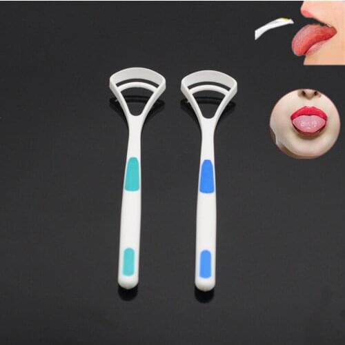 Dental Clinic Hand Scraper Brush Silica Handle Oral Hygiene Tongue Cleaner Bad Breath Away 2Pcs