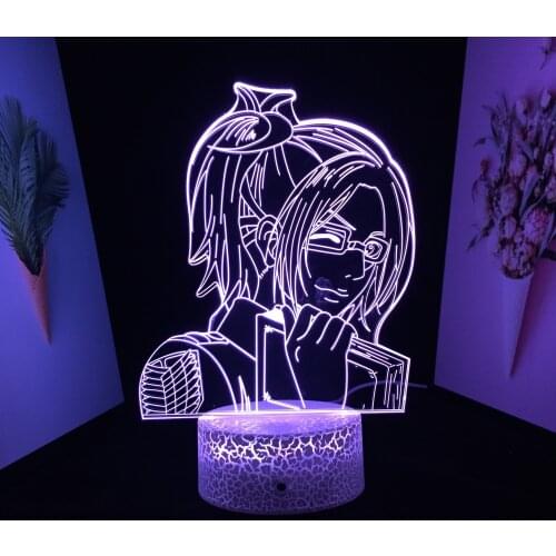 Attack on Titan Hange Zoe 3D Light Anime Lamp for Home Decor Birthday Gift Manga Attack on Titan LED Night Lamp Hange Zoe