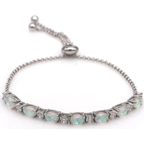 SZ0117 Blue White Fire Opal Wholesale Fashion Jewelry for Women Gift Adjustable Bracelet