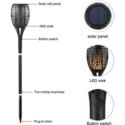VIP 12LED Solar Flame Torch Light Flickering