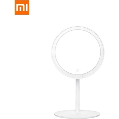Xiaomi Mijia LED Makeup Mirror 2000mAh Ra92 Three Gears 0°-45° Adjustable 900lux Soft Light 6.5 Inches HD Silver-Plated Mirror