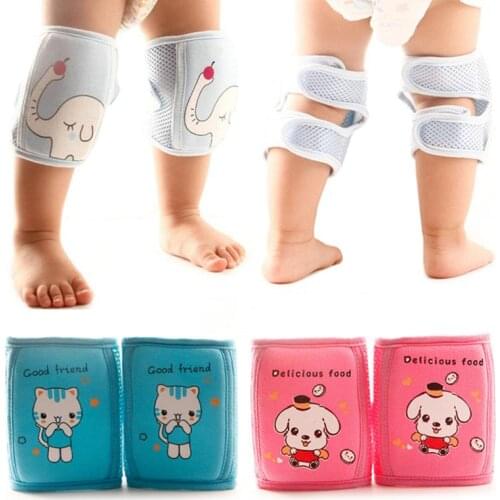 1 Pair Cute Baby Knee Pad Protector Kids Safety Crawling Elbow Cushion Safety Mesh Kneepad Infants Toddlers Baby Leg Warmer