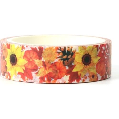 1pcs Creative Sunflower Washi Tape Adhesive Paper Tape School Office Supplies DIY Scrapbooking Decorative Sticker Tape 5m