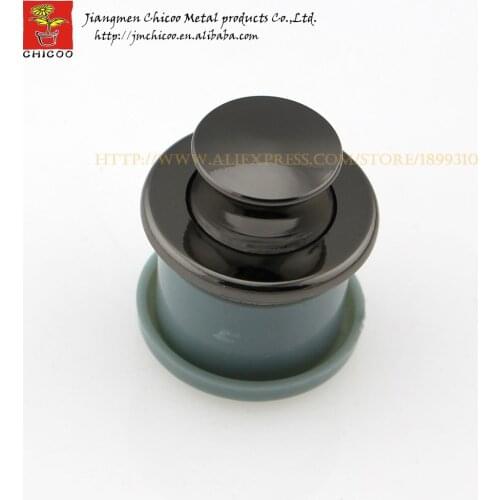 10Pieces wholesale black colour Zinc alloy and ABS plastic push button knob furniture drawer Recessed Handle Flush pull handle