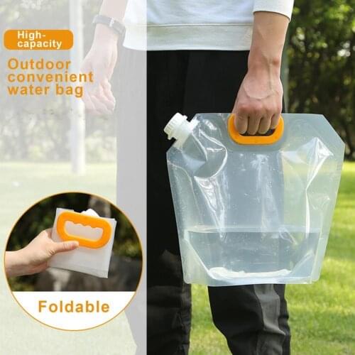 10L/5L portable water bag beige foldable environmental protection large-capacity water storage bag suitable for camping barbecue