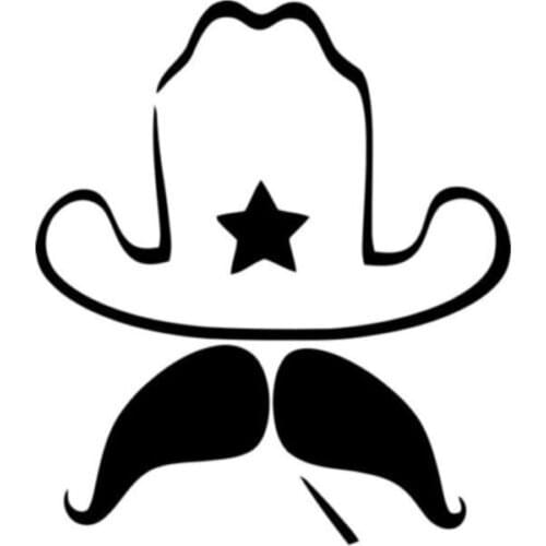 12.3cm*14.2cm Texas Ranger Mustache Funny Vinyl Car Styling Stickers