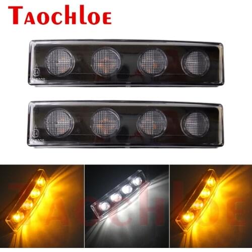 2Pcs 24V White Amber LED Clearance Lights For Scania Heavy Truck Trailer Lorry Cab Top Sun Visor Fog Lamps Side Marker Lights