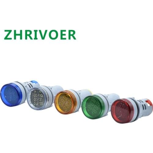 22MM Double Display Digital Voltage Amperometer AD16-22DSV type AC60-500V Mini Voltage Meter LED Voltmeter Indicator Light Lamp