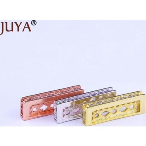 5pcs wholesale gold rose gold long spacer charms for jewelry making hand made diy multi strand bracelet necklace findings