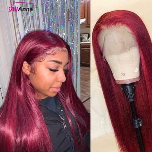 613 Lace Front Wig 99J Straight 13x4 Lace Front Wig Brazilian Human Hair Wigs For Black Women Alianna Hair Transparent 613 Wigs