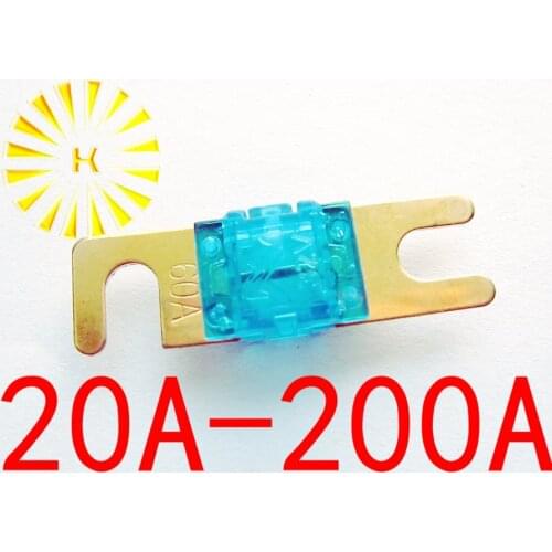 FREE SHIPPING 20PCS x 20A 30A 40A 60A 80A 100A 125A 150A 175A 200A 32V Mini Car Stereo Audio ANL AFS Fuse Gold Plated