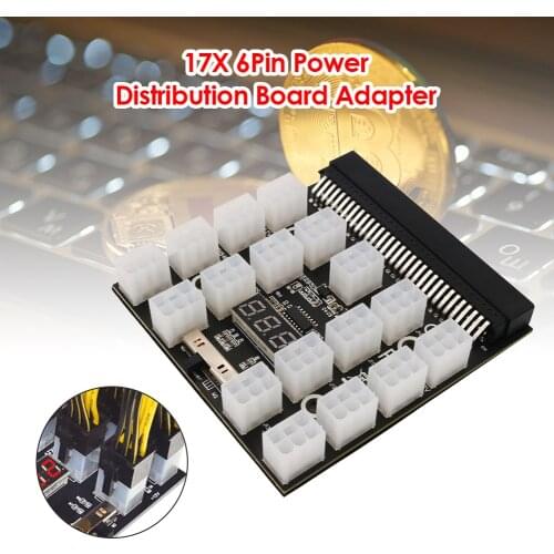 2021 12V ATX 17x 6Pin Power Supply Supply Breakout Board Adapter Converter Miner Board for Ethereum ETH BTC Mining