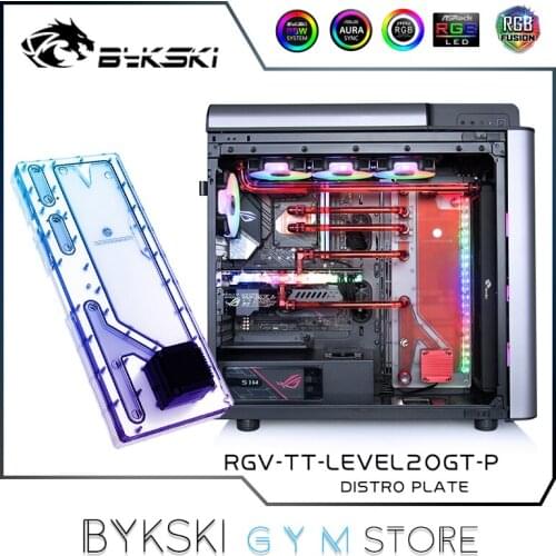 Bykski Distro Plate For TT A500TG Case, 360 Radiator Water Cooling Loop Solution, 12V/5V RGB SYNC, RGV-TT-A500-TG-P