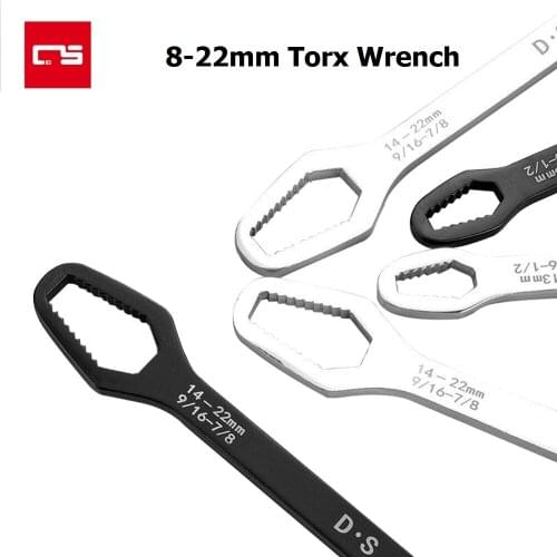 Torx Wrench Hand Tool Universal Ratchet Spanner 8-22mm Double-Head Repair Tool Screw Nuts Wrenchdoe Bicycle Motorcycle Car