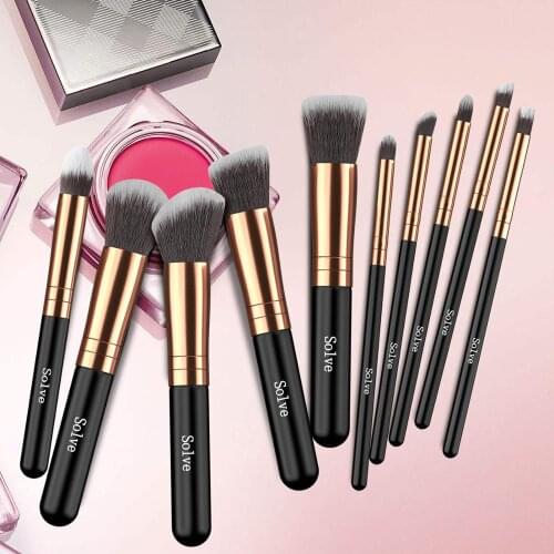 Makeup Brushes, 10pcs Makeup Brush Set Professional Cosmetics Foundation Powder Concealers Blending Brush Set