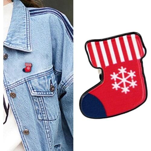 Creative Cartoon Christmas Brooches Pins Cute Santa Badges Donuts Enamel Bells Socks Jingle Pin Claus Brooch Tree Candy H2N3