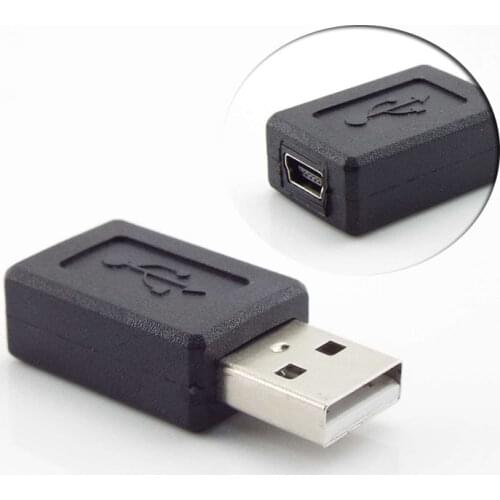 Mini USB B 5 Pins Female Jack to USB A 2.0 Male Connector Adapter M/F for Extended Cable