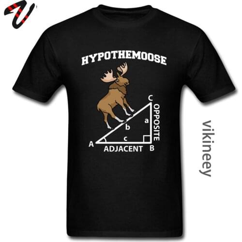 Pythagoras HYPOTHEMOOSE Math Mathematics Adjacent Printed Tshirts Mens Geometric Triangle Summer Classic Elk Deer T Shirt