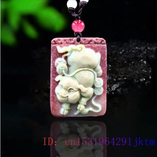 Jade Pig Pendant Amulet Jewelry Fashion Gifts Necklace Charm Natural Carved Chinese Gemstone